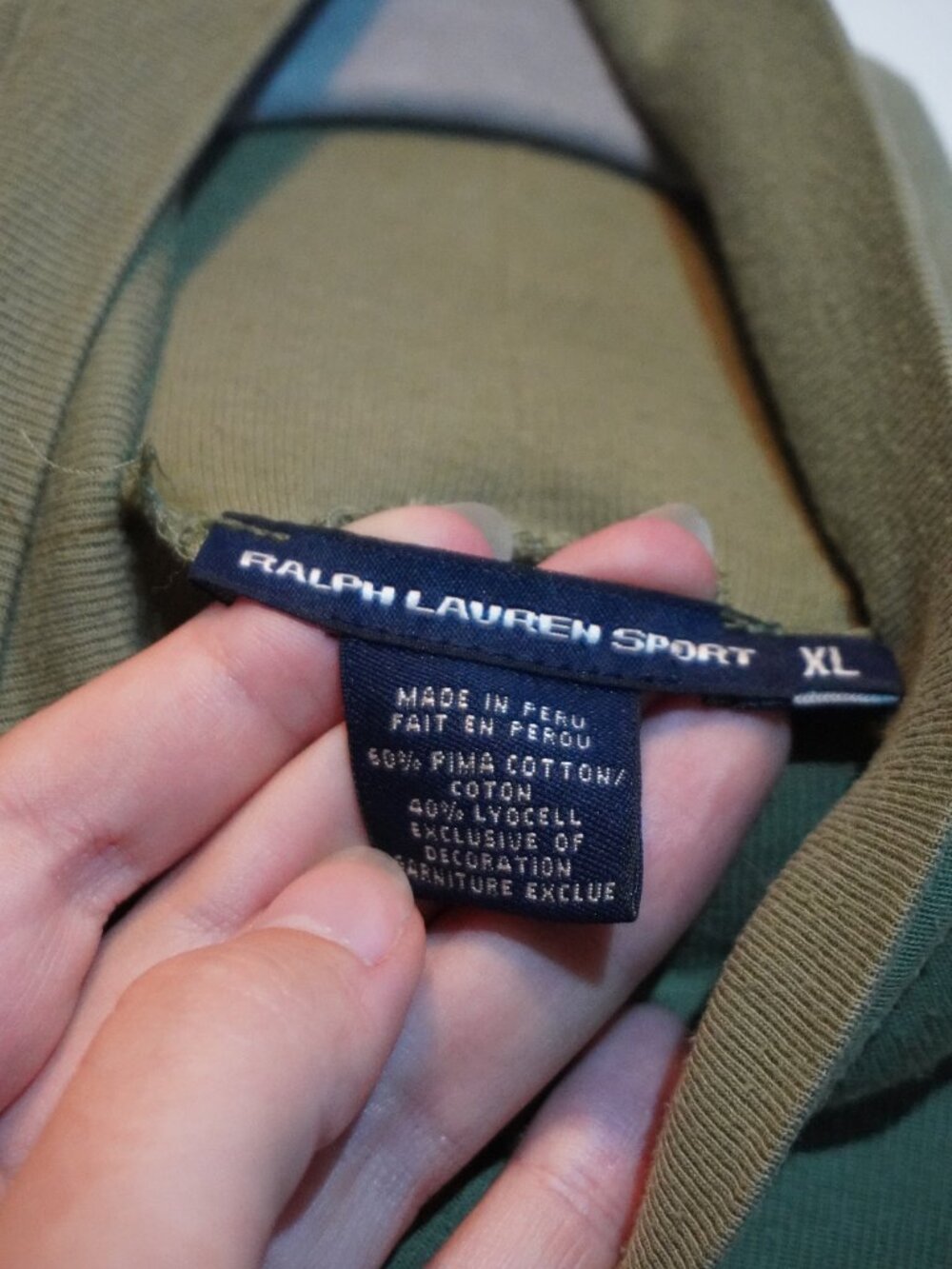 Vintage Ralph Lauren Sport Olive Green Turtleneck X-Large - Picture 4 of 5